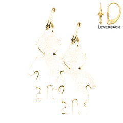 Sterling Silver 26mm Hand-cut Earrings (White or Yellow Gold Plated)