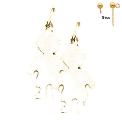 Sterling Silver 26mm Hand-cut Earrings (White or Yellow Gold Plated)