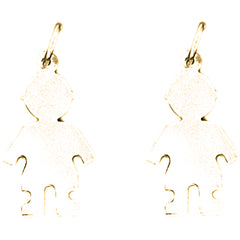 Yellow Gold-plated Silver 26mm Hand-cut Earrings