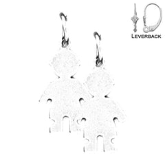 Sterling Silver 22mm Hand-cut Earrings (White or Yellow Gold Plated)