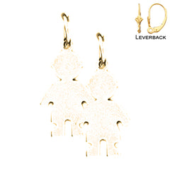 Sterling Silver 22mm Hand-cut Earrings (White or Yellow Gold Plated)