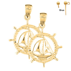 14K or 18K Gold Sailboat Earrings
