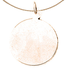 14K or 18K Gold Hand-cut Round Pendant