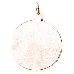 14K or 18K Gold Hand-cut Round Pendant