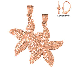 14K or 18K Gold Starfish Earrings