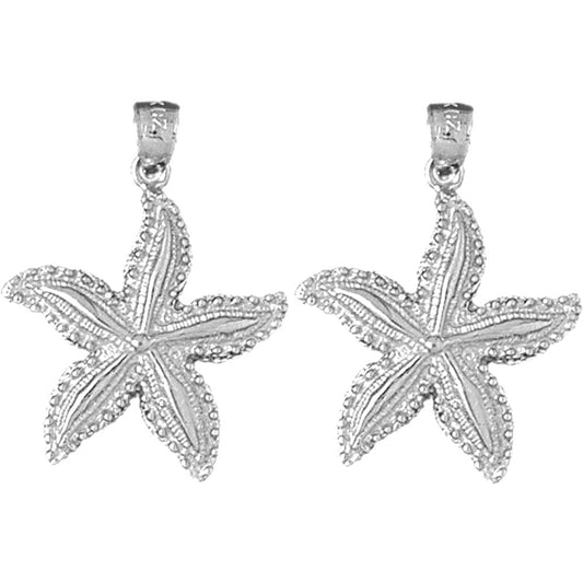 Sterling Silver 28mm Starfish Earrings