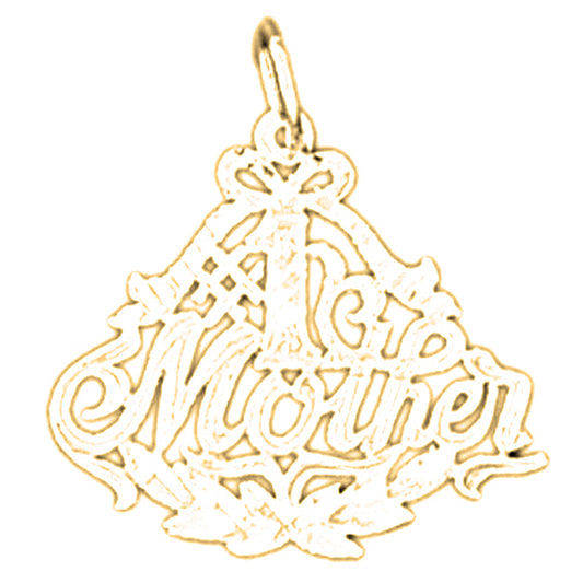 14K or 18K Gold #1 Mother Pendant