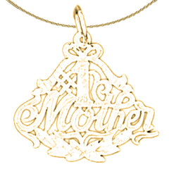 14K or 18K Gold #1 Mother Pendant