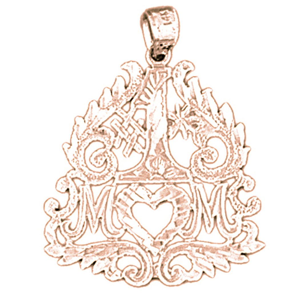 14K or 18K Gold #1 Mom Pendant