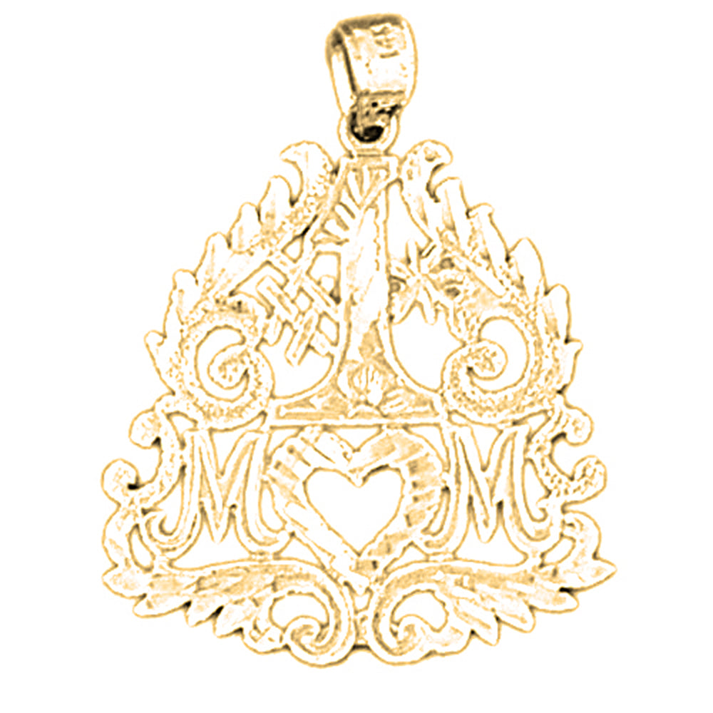 14K or 18K Gold #1 Mom Pendant