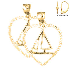 14K or 18K Gold Sailboat Earrings