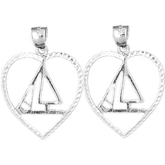 Sterling Silver 29mm Sailboat Earrings