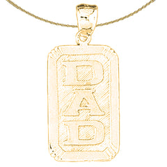 14K or 18K Gold Dad Pendant