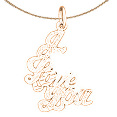 14K or 18K Gold I Love You Pendant