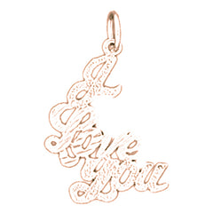 14K or 18K Gold I Love You Pendant