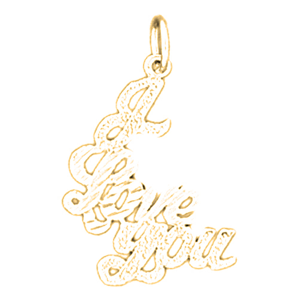 14K or 18K Gold I Love You Pendant