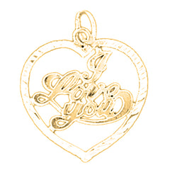 14K or 18K Gold I Love You Pendant