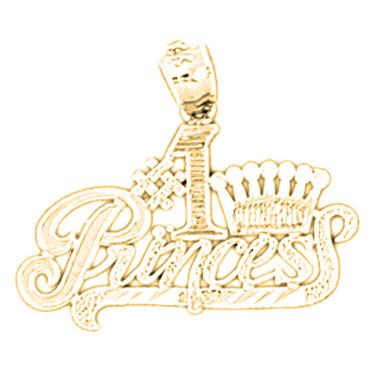 14K or 18K Gold #1 Princess Pendant