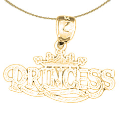 14K or 18K Gold Princess Pendant
