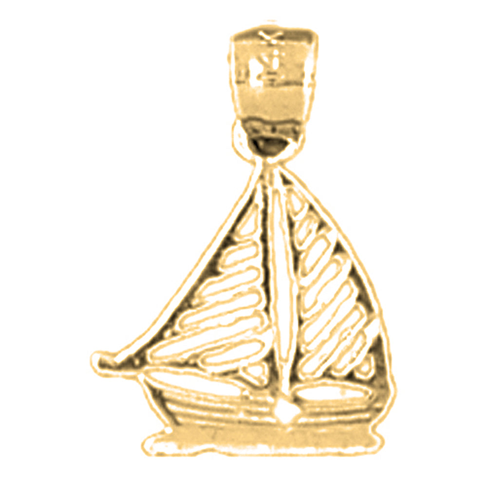 14K or 18K Gold Sailboat Pendant