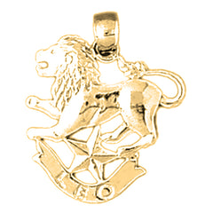 14K or 18K Gold Zodiac - Leo Pendant