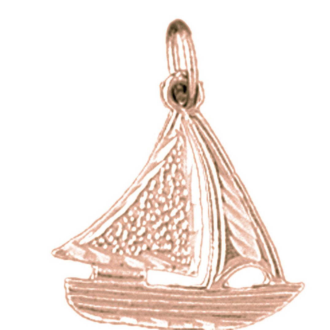 14K or 18K Gold Sailboat Pendant