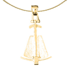 10K, 14K or 18K Gold 3D Anchor Pendant