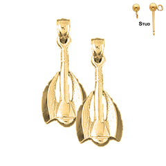 29 mm Anker-Ohrringe aus Sterlingsilber (weiß- oder gelbvergoldet)