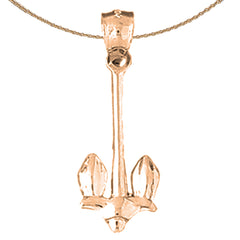 10K, 14K or 18K Gold Anchor Pendant