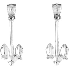 Sterling Silver 36mm Anchor Earrings