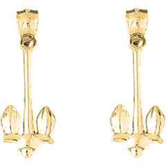 Yellow Gold-plated Silver 36mm Anchor Earrings