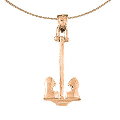 10K, 14K or 18K Gold Anchor Pendant