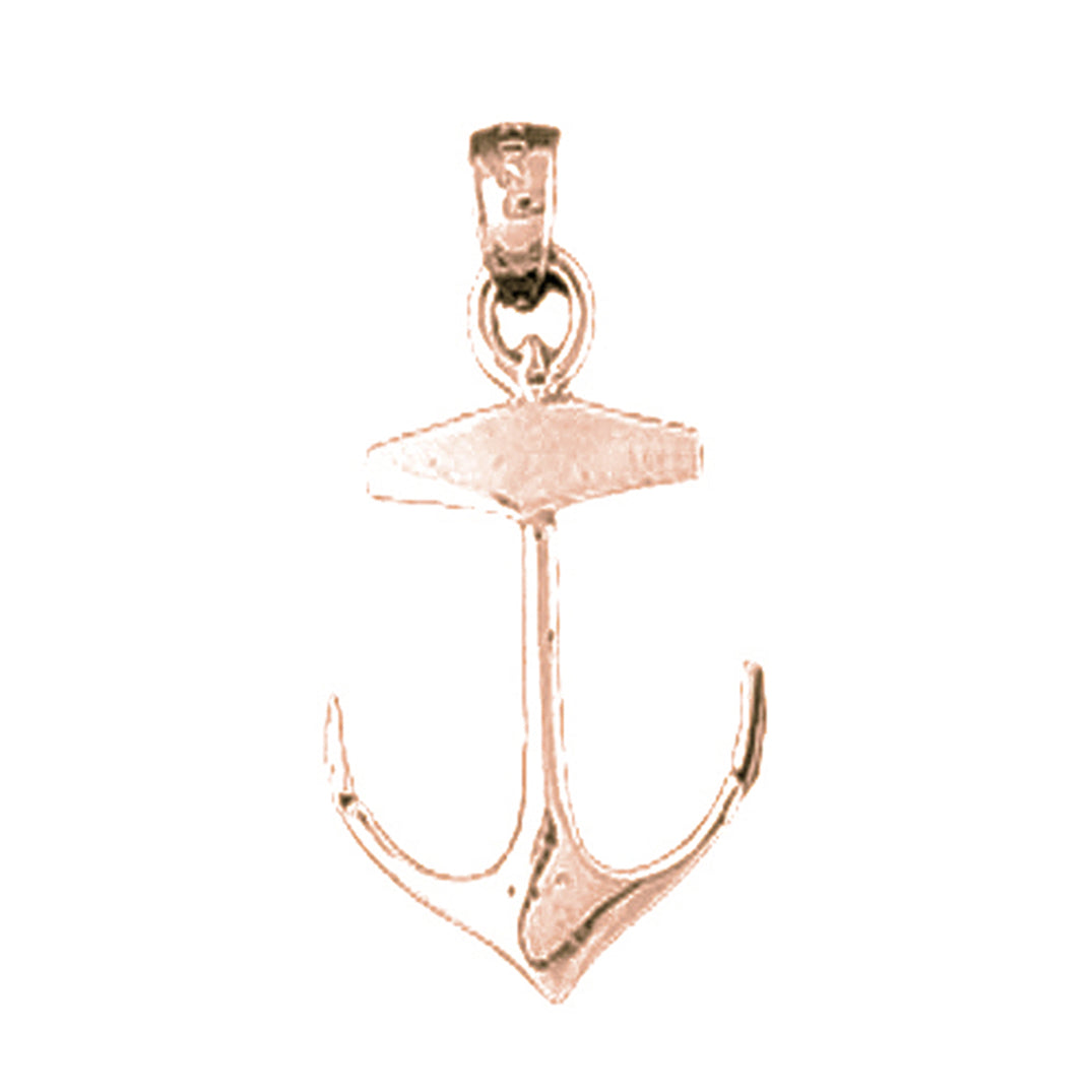 10K, 14K or 18K Gold Anchor Pendant