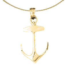 10K, 14K or 18K Gold Anchor Pendant