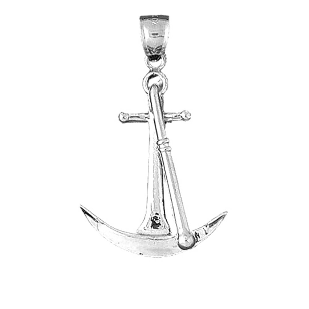 10K, 14K or 18K Gold 3D Anchor Pendant