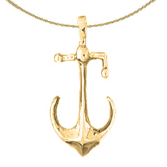 10K, 14K or 18K Gold Anchor Pendant