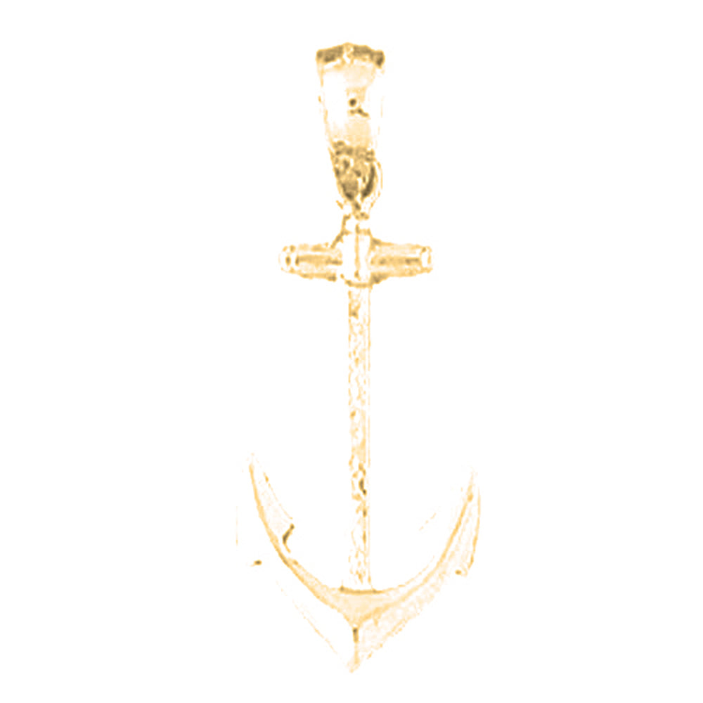 10K, 14K or 18K Gold Anchor Pendant