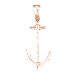 10K, 14K or 18K Gold Anchor Pendant