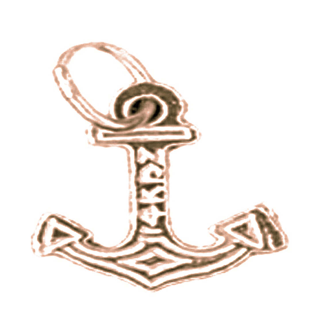 14K or 18K Gold Anchor Pendant