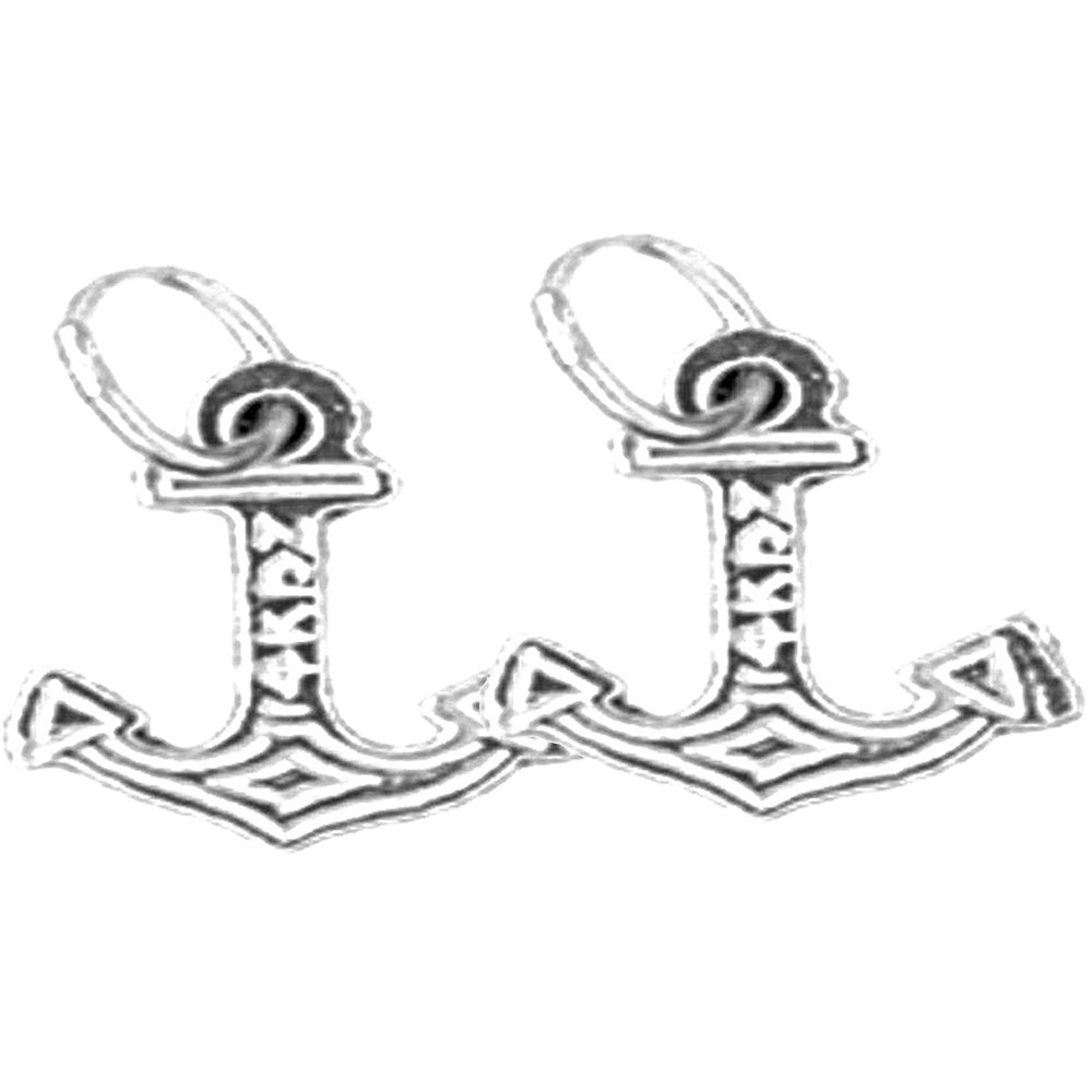 14K or 18K Gold 16mm Anchor Earrings