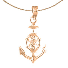 14K or 18K Gold Anchor Pendant