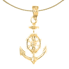 14K or 18K Gold Anchor Pendant