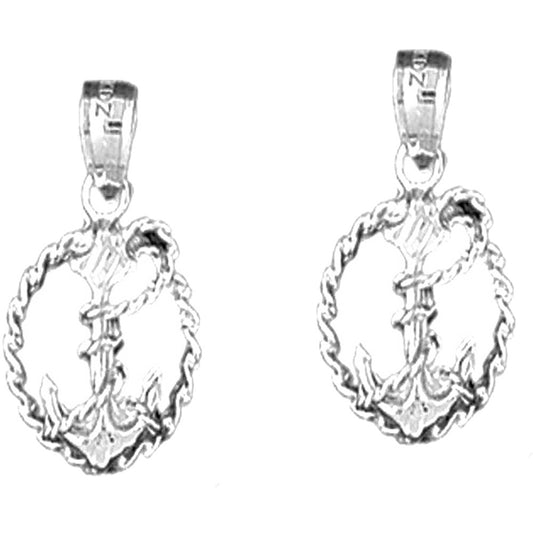Sterling Silver 22mm Anchor Earrings