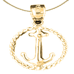 14K or 18K Gold Anchor Pendant