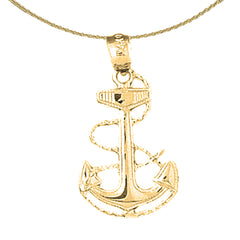 14K or 18K Gold Anchor Pendant