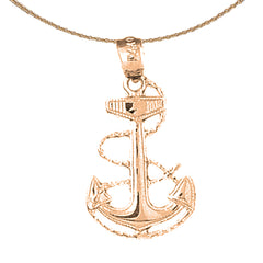 14K or 18K Gold Anchor Pendant