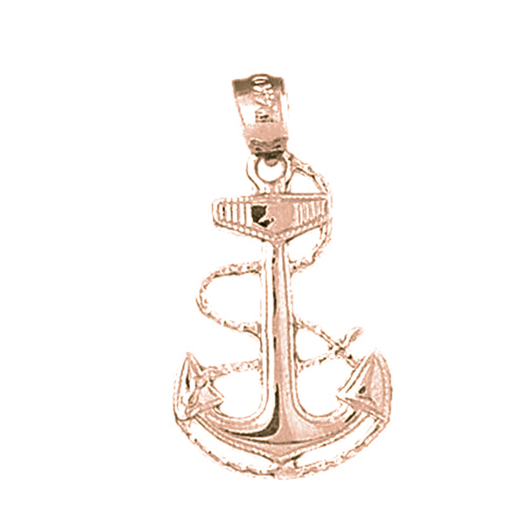 14K or 18K Gold Anchor Pendant