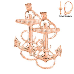 14K or 18K Gold Anchor Earrings