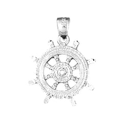 10K, 14K or 18K Gold Ships Wheel Pendant