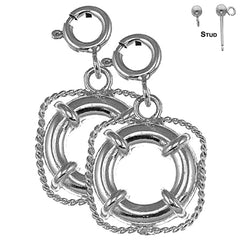 Sterling Silver 22mm Life Saver Earrings (White or Yellow Gold Plated)